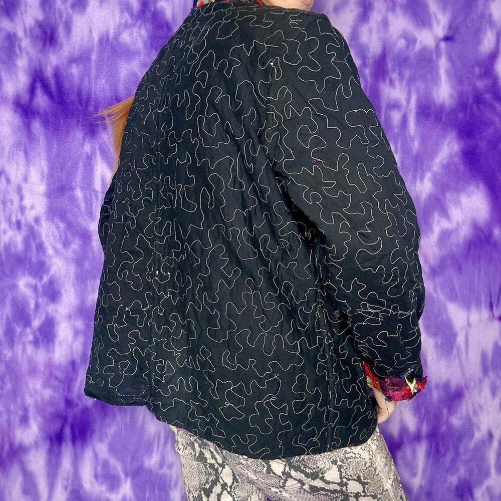 Multicolor Patchwork Fabric Applique Reversible J… - image 6